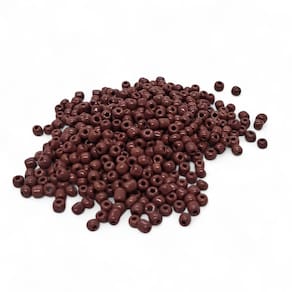 Miçanga Leitosa para Guia Marrom Artesanato 4mm de 50g