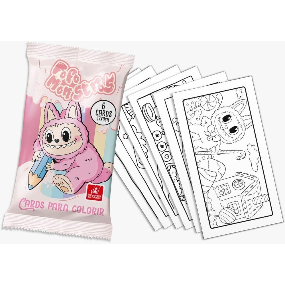 Cards Colorir Fofos Monstros diversos - Brincadeira de Criança