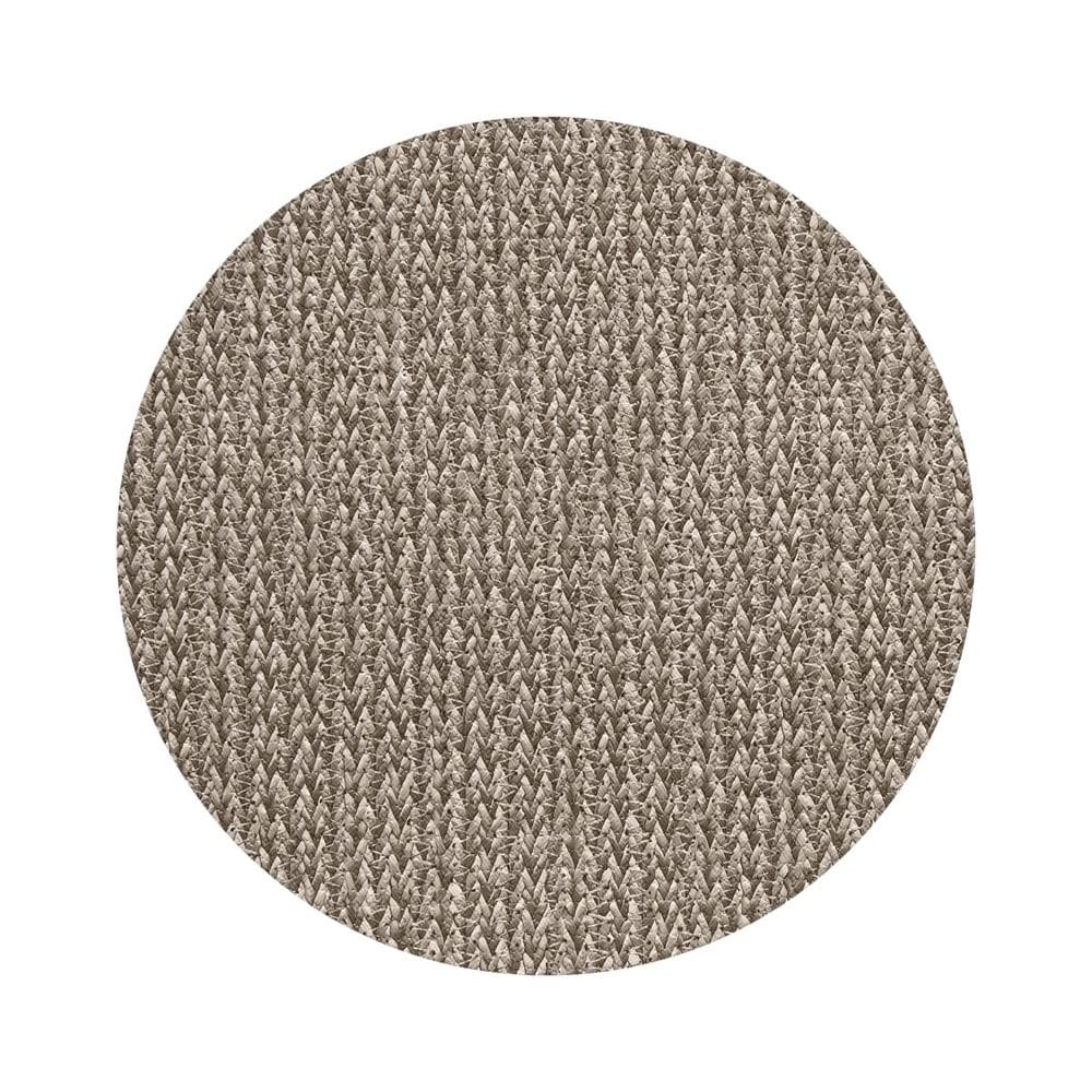 6 Jogo Americano Redondo Tricot Marrom Impermeável Pvc