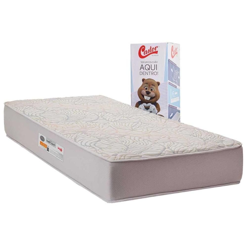 Colchão Solteiro Espuma Visco Gel a Vácuo Molas Ensacadas Vitagel Max Anatomic Double Face Bed in Box (88x188x25) - Castor
