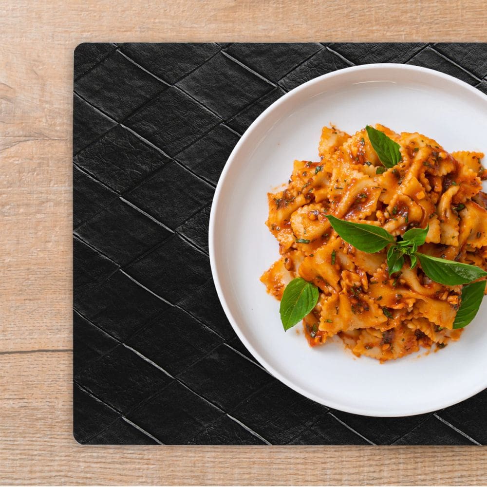 8 Jogo Americano Dupla Face Kori Preto Impermeável PVC