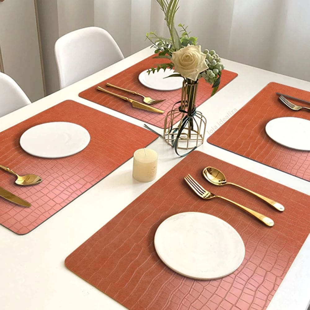 8 Jogo Americano Mesa Posta Luxo Impermeável Pvc Cro Tr