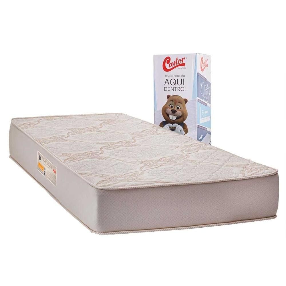 Colchão Solteiro Espuma Viscoelástico a Vácuo Visco Gel Molas Ensacadas Comfort Double Face Bed in Box (88x188x25) - Castor