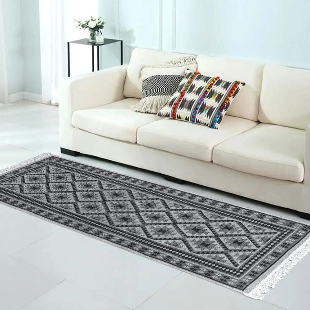 1 Tapete Kilim Passadeira Algodão Lux Dupla Face Kcz6 60x180