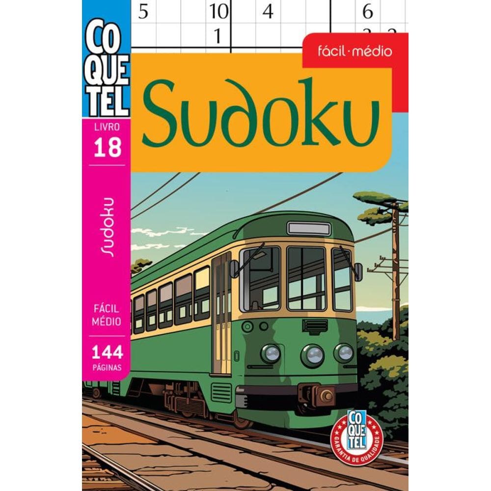 Livro Coquetel Sudoku 18: Níveis fácil e médio