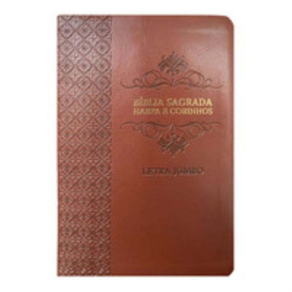Bíblia jumbo arc full color capa pu luxo c/ harpa - Arabesco bordô