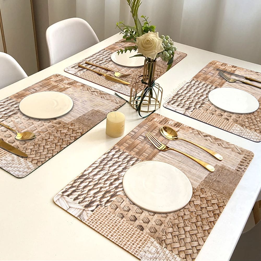 12 Jogo Americano Sisal Impermeável Pvc 12 Lugares