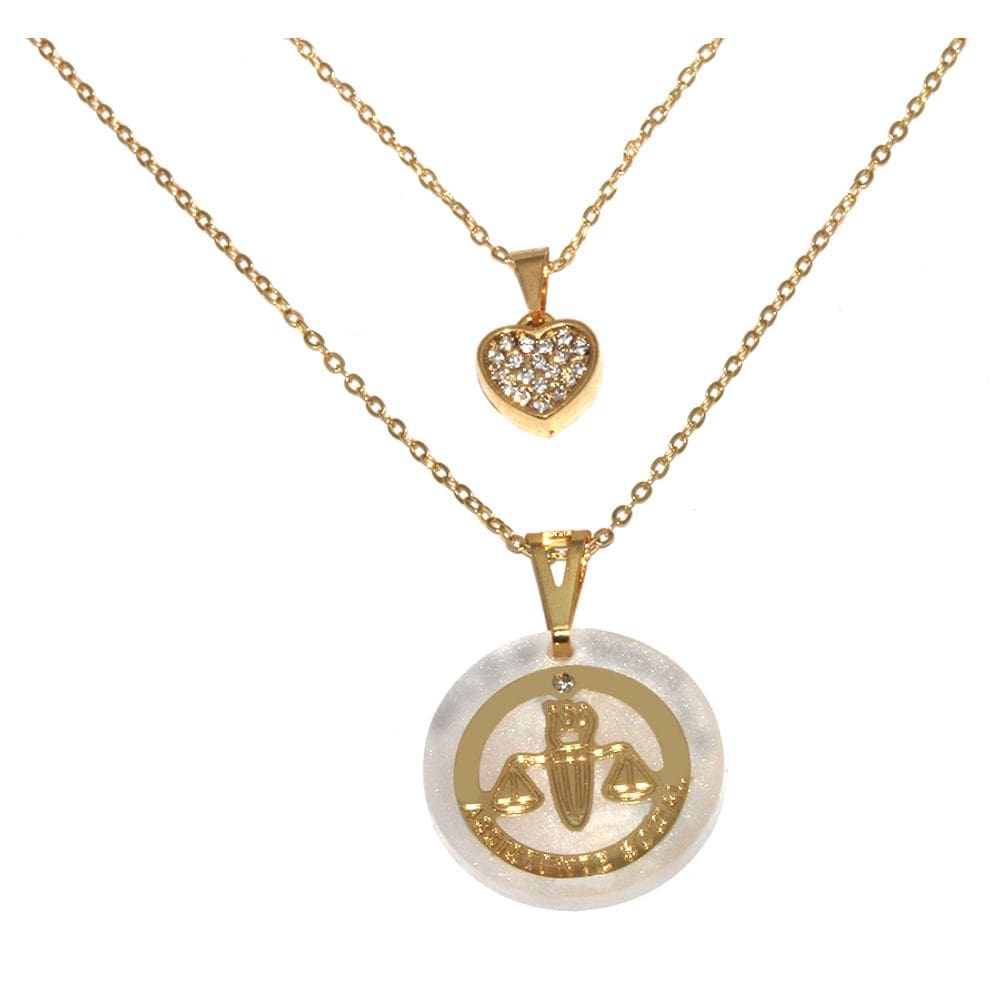 Colar Duplo Curso Profissão Serviço Social Folheado 18k