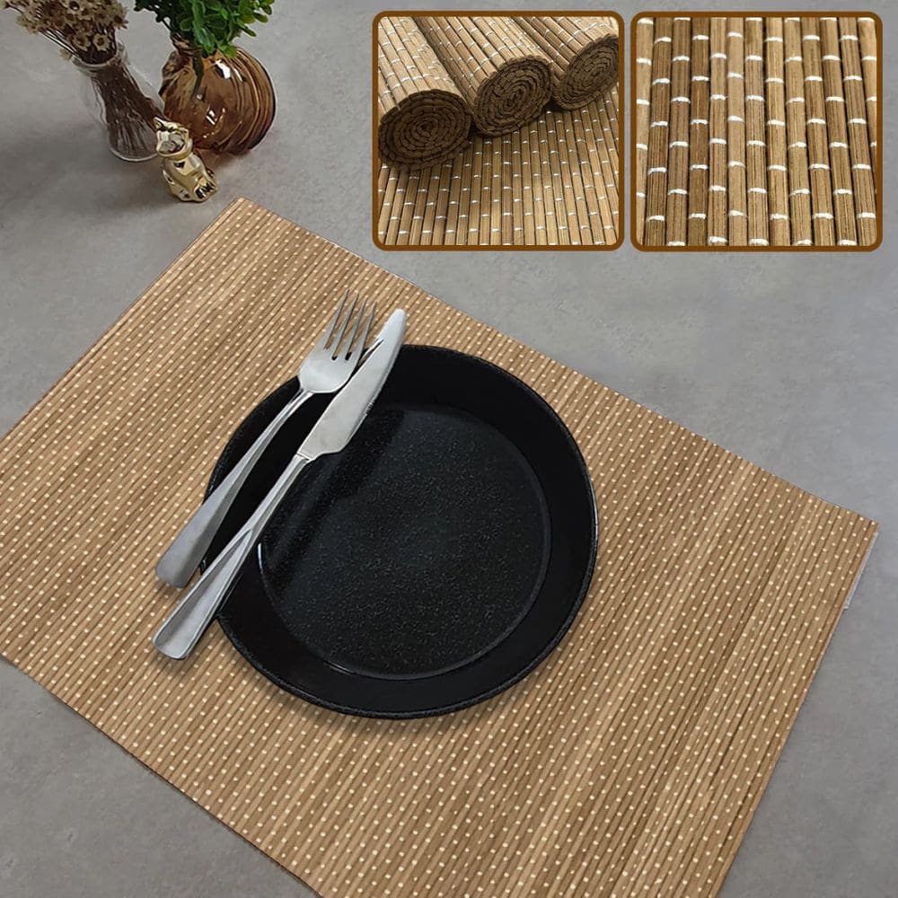 4 Jogo Americano Esteira Bambu Natural Tocantins Bg 30X45