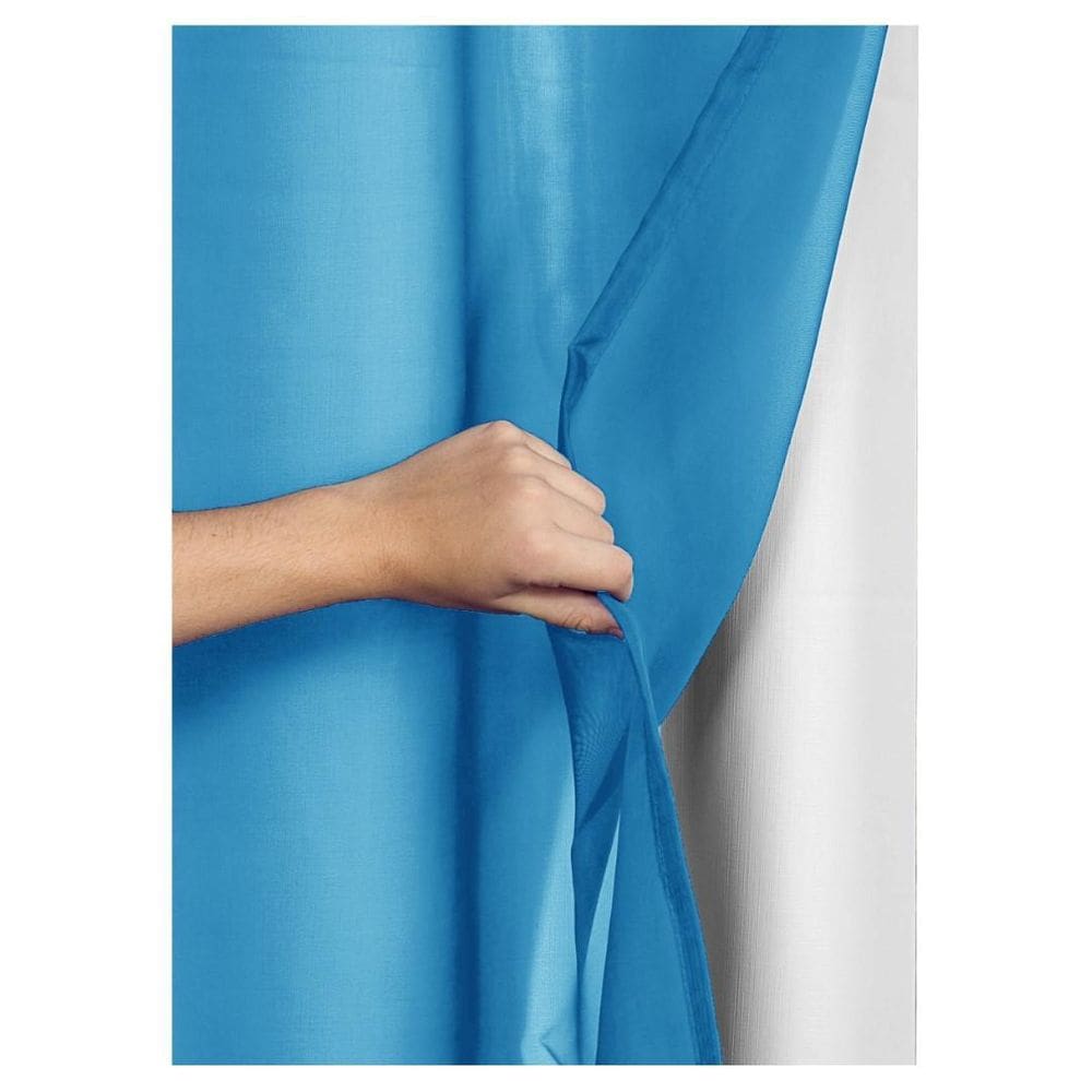 Cortina Blackout Pvc Voil Liso 1,80 M X 2,80 M Azul-Celeste