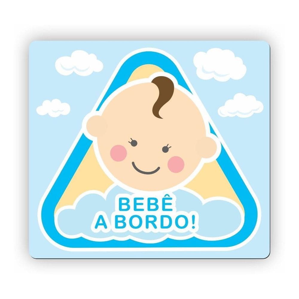Ímã De Carro Bebê A Bordo - Aplique E Retire - Modelo Menino