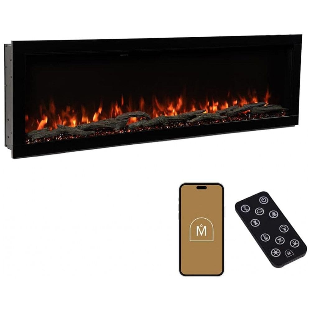 Lareira Elétrica Linear Inteligente Highmark 152,4 cm da Modern Ember - Chama Premium com 10 Cores, Design Oculto Elegante, Instalação