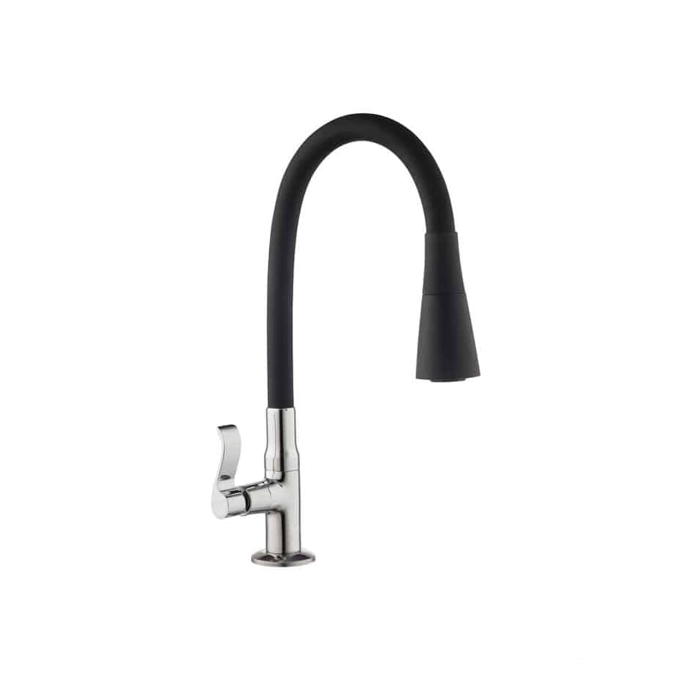 Torneira Bancada Bica Alta C-67 Bica Silicone Preta - Eco