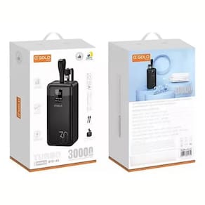Power Bank 30.000 Mah Turbo Carregador Usb Portátil - Branco