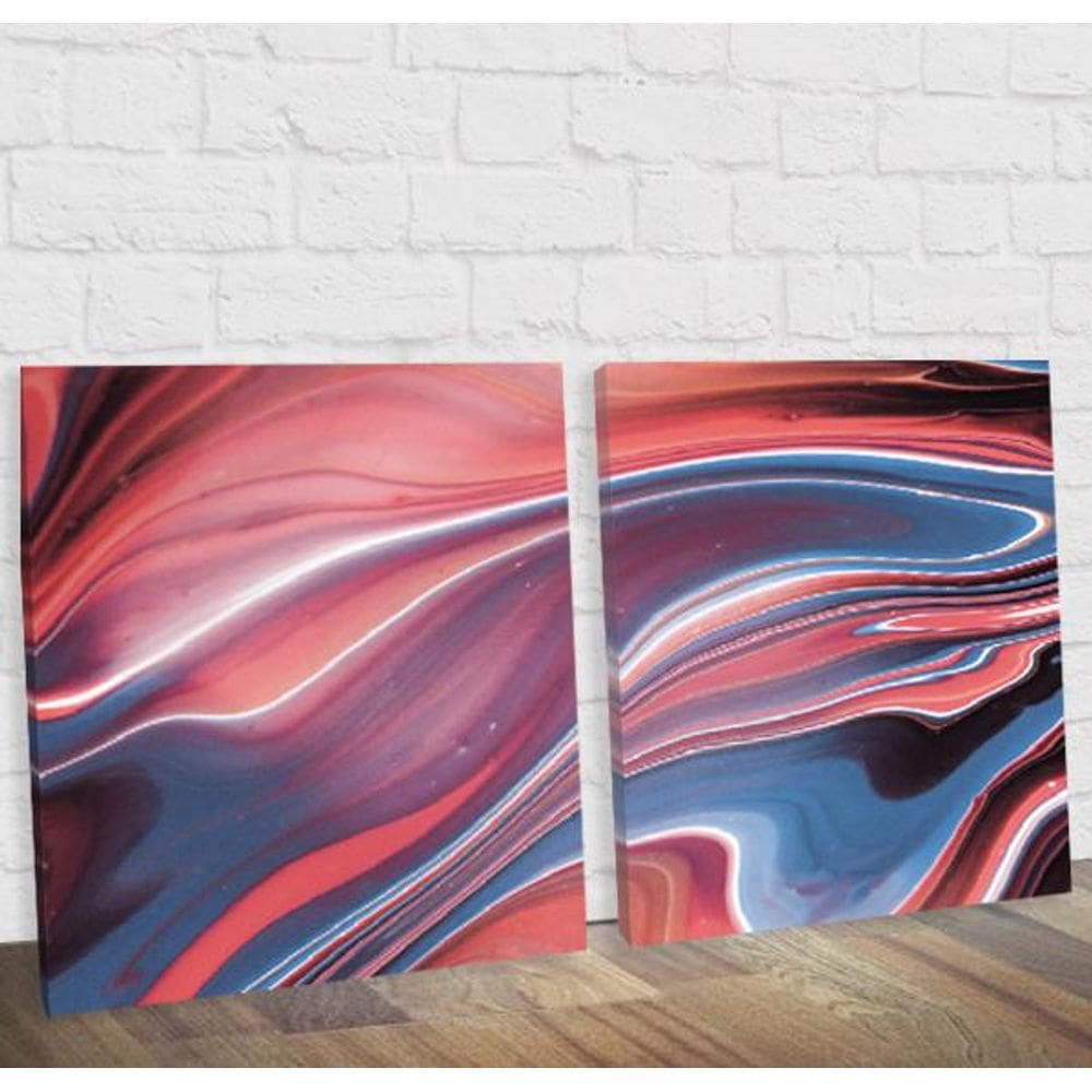 Kit 2 Quadros Decorativo Abstrato Canion Duo - 80x80