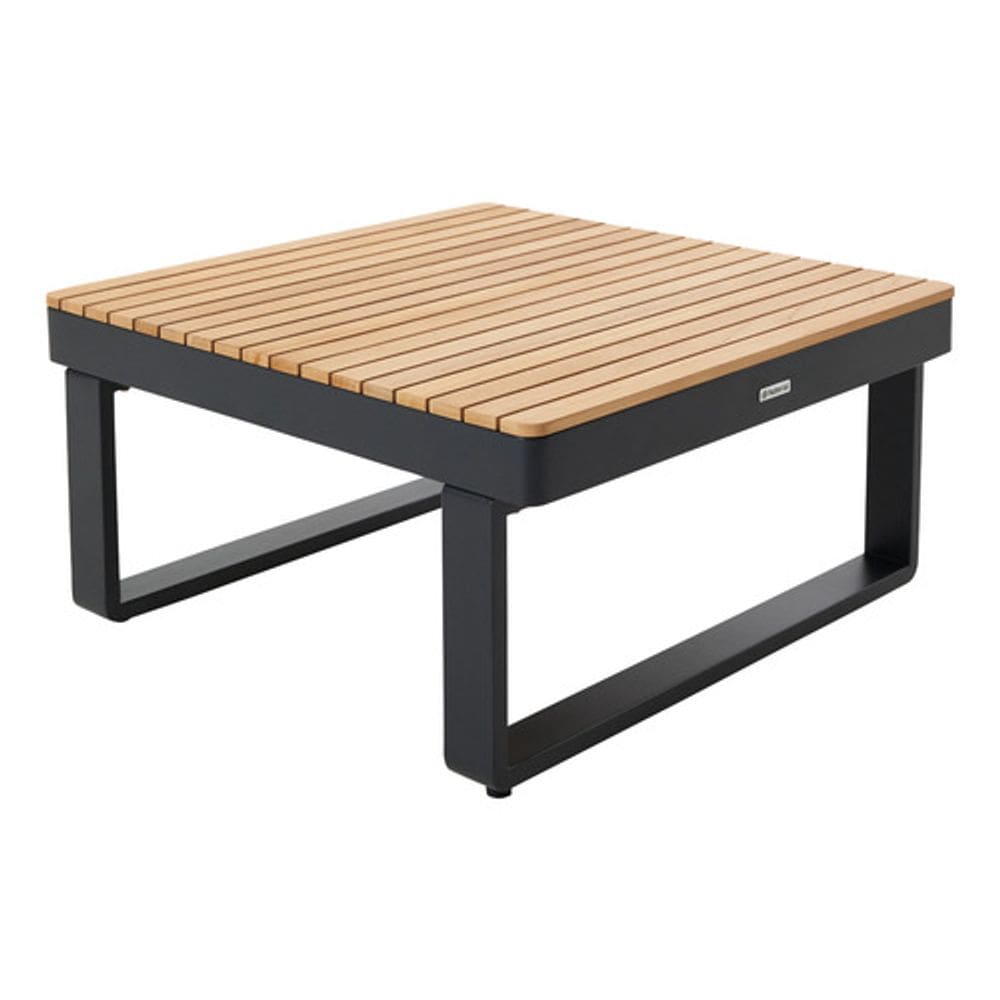 Mesa De Apoio Quadrada Baixa 35x70x70cm Aluminio Cinza