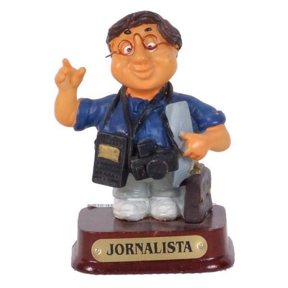Miniatura  Resina Jornalista  H  8 Cm