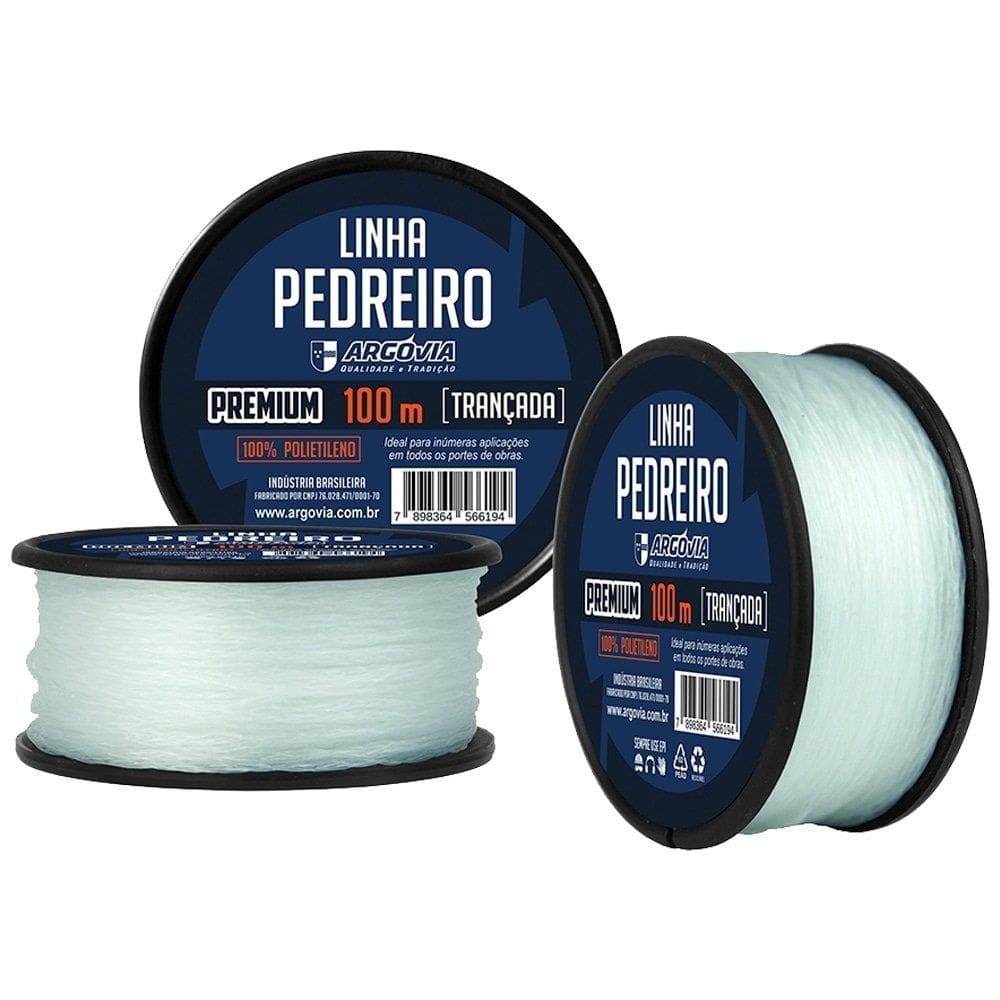 Linha de Pedreiro Argóvia Trançada 0,8mmX100m - Embalagem com 12 Unidades
