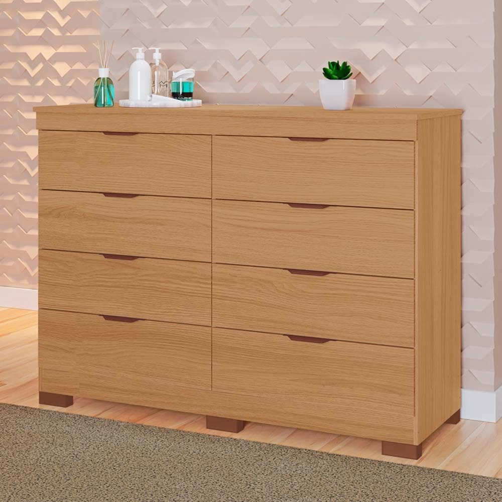 Cômoda Isadora 100% MDF Tuboarte 8 Gavetas