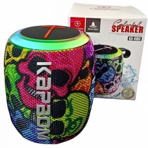 Caixa de Som Bluetooth 7W Leds Interativo Rádio FM Espaço Cartão TF Cartão USB