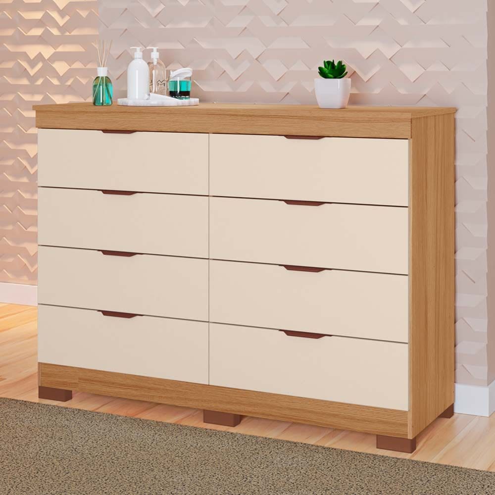 Cômoda Isadora 100% MDF Tuboarte 8 Gavetas