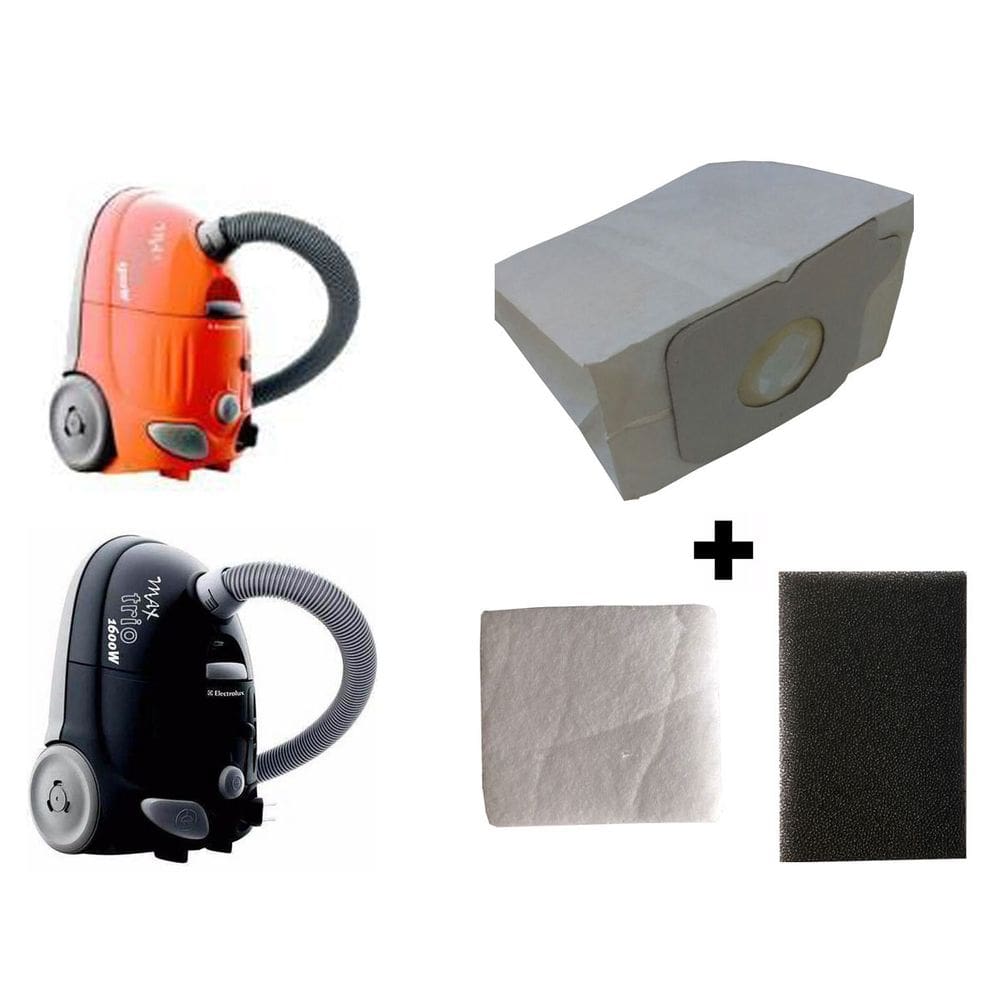 Kit Com 9 Sacos Descartáveis Aspirador De Pó Electrolux Trio + Filtros Motor