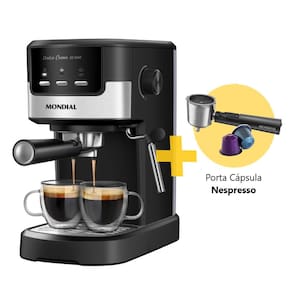 Cafeteira Mondial Expresso Dolce Crema 20 Bar C-20-EC 1200W 220V + Porta Cápsula Nespresso CPC-NP