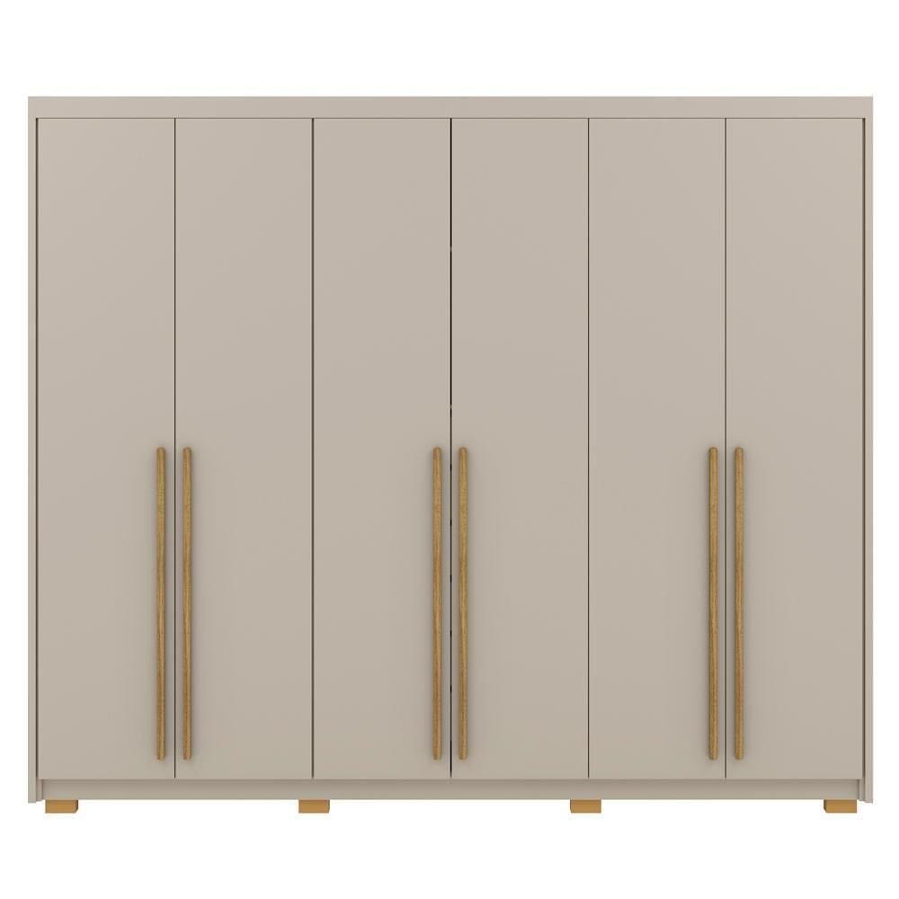 Guarda Roupa Casal 6 Portas 3 Gavetas MDF 275 Cm Vlr Fend