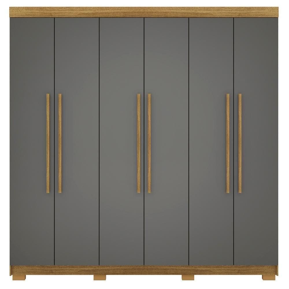 Guarda Roupa Casal 6 Portas 2 Gavetas 218 Cm 10037 Vlr Nature Alasca