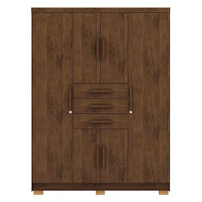 Guarda Roupa Casal 151 Cm 6 Portas 3 Gavetas 10020 Vlr Imbuia