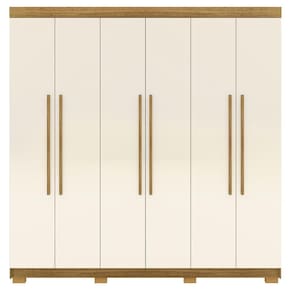 Guarda Roupa Casal 6 Portas 2 Gavetas 218 Cm 10037 Vlr Nature Champanhe