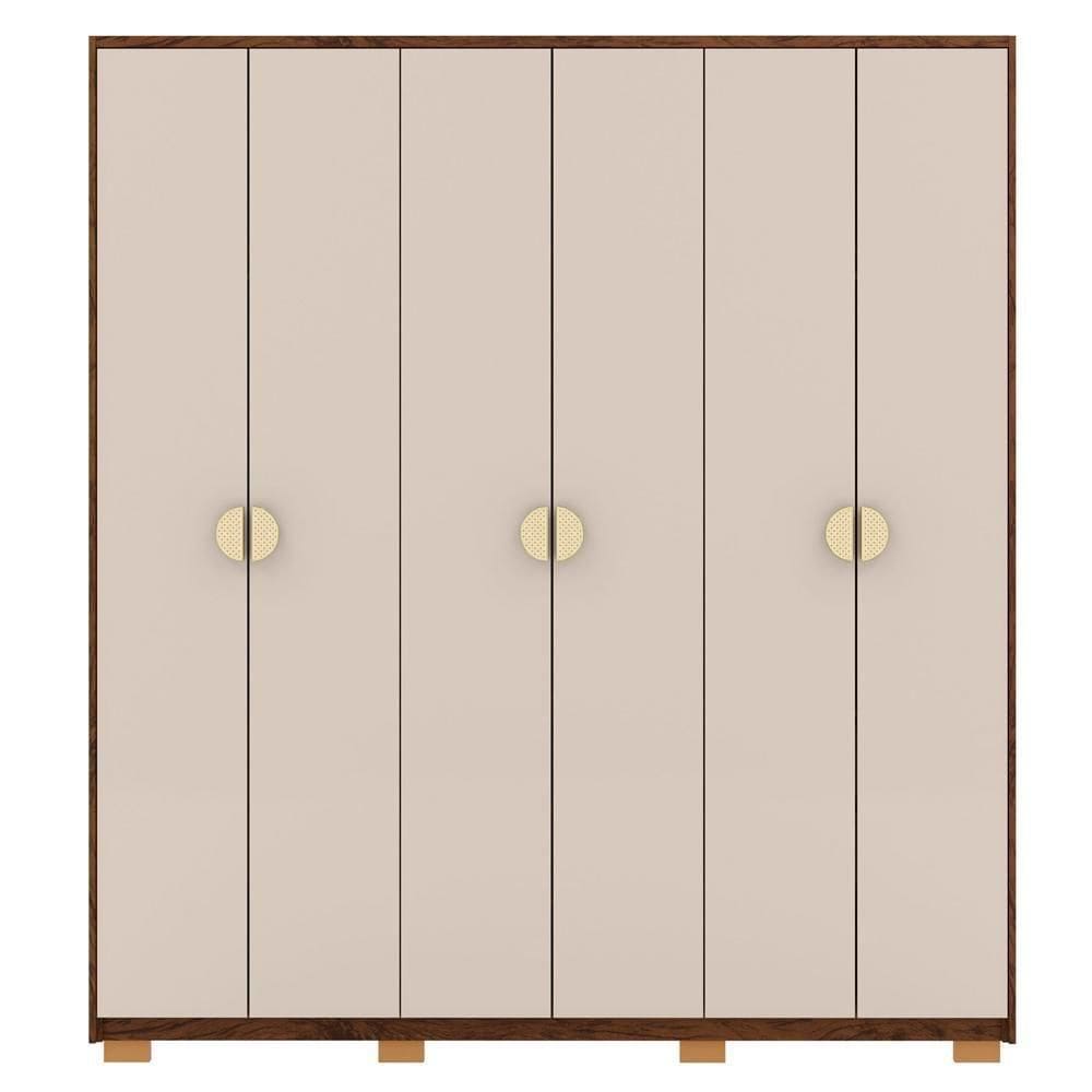 Guarda Roupa Casal 6 Portas 4 Gavetas Nor 203 Cm 10109 Vlr Imbuia Fend