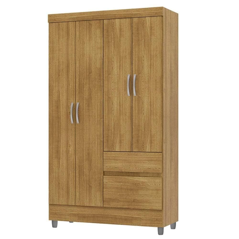 Guarda Roupa Solteiro 103cm 4 Portas Mayra Nature V02 - Mpozenato