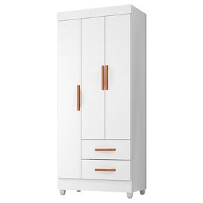 Guarda Roupa Solteiro Lite 3 Portas E 2 Gavetas Branco - Móveis Leão Branco