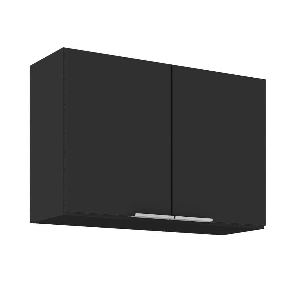 Armário De Cozinha Aéreo 80cm Pérola Z34 Preto - Mpozenato