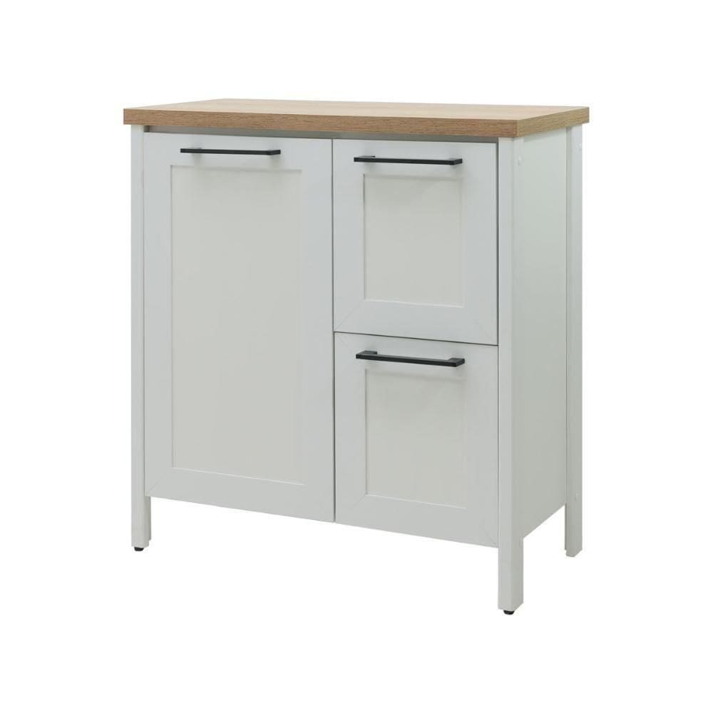 Aparador Buffet Ditália 1 Porta 2 Gavetas Com Tampo Bn-01 Cinza