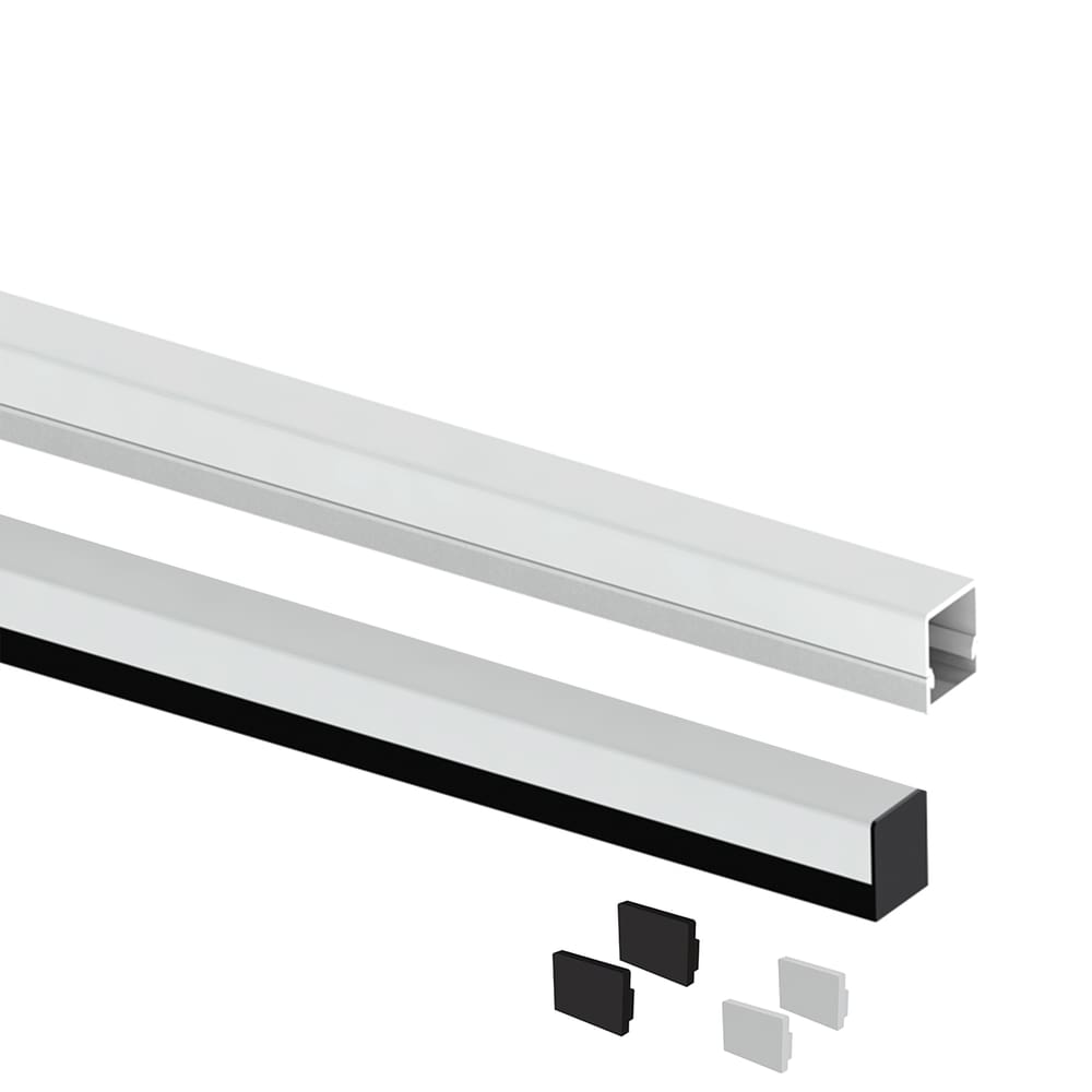 Perfil Para Fita de Led Sobrepor Taschibra Cimo Borda Infinita Com 1 Metro Preto