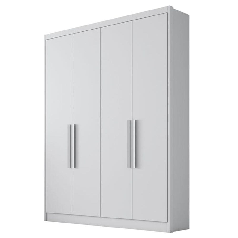 Guarda Roupa Solteiro Sevilha 4 Portas 3 Gavetas Neve – Novo Horizonte