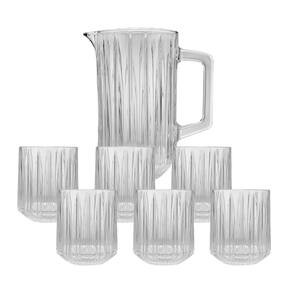 Conjunto 7 Peças Jarra C/ 6 Copos de Cristal Bangkok 1,45L/300ml