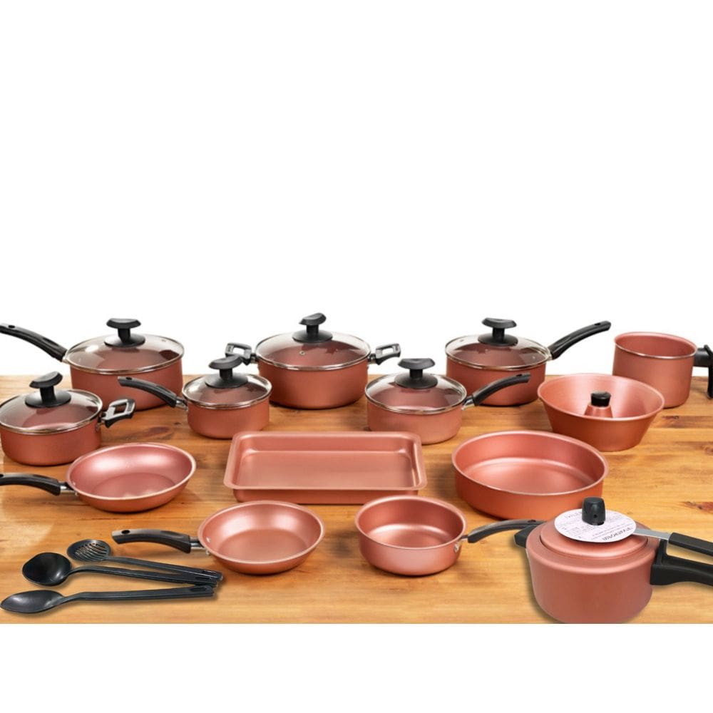 Conjunto Panelas 17 Pc Antiaderente com Panela Pressão