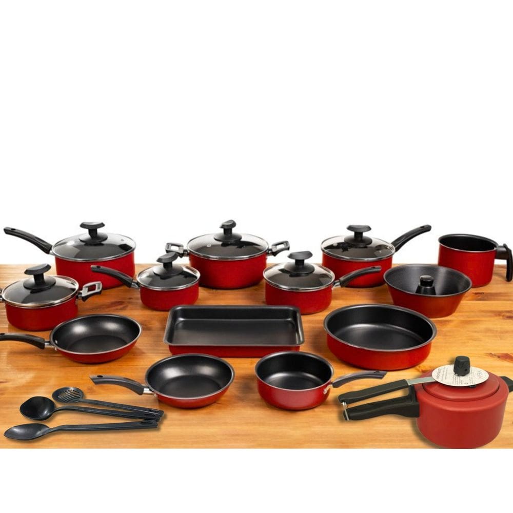 Conjunto Panelas 17 Pc Antiaderente com Panela Pressão