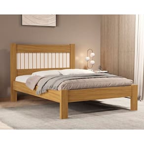Cama Bela Casal Nature/Off White - VJ Móveis