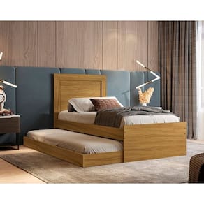 Cama Luara Solteiro Com Auxiliar Nature – VJ Móveis