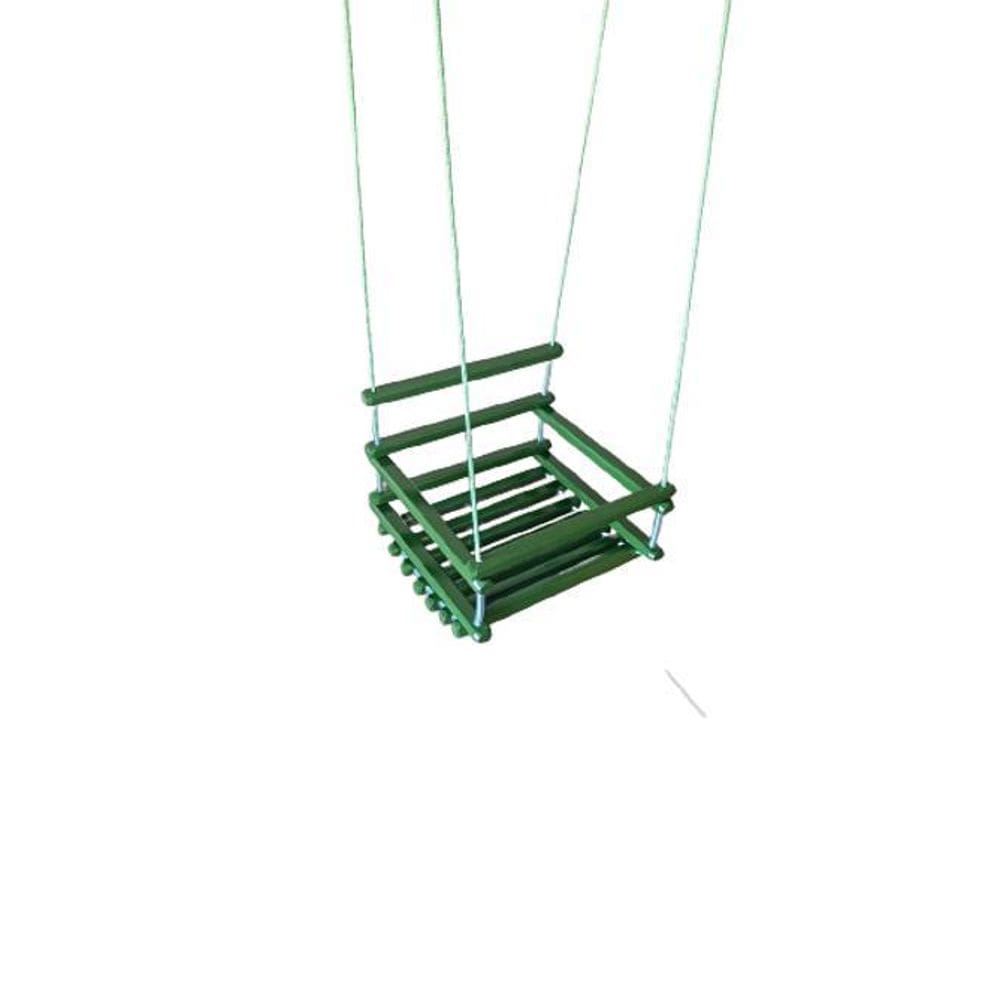 Balanço Gangorra Infantil Madeira 50X40 Verde Suporta 100Kg