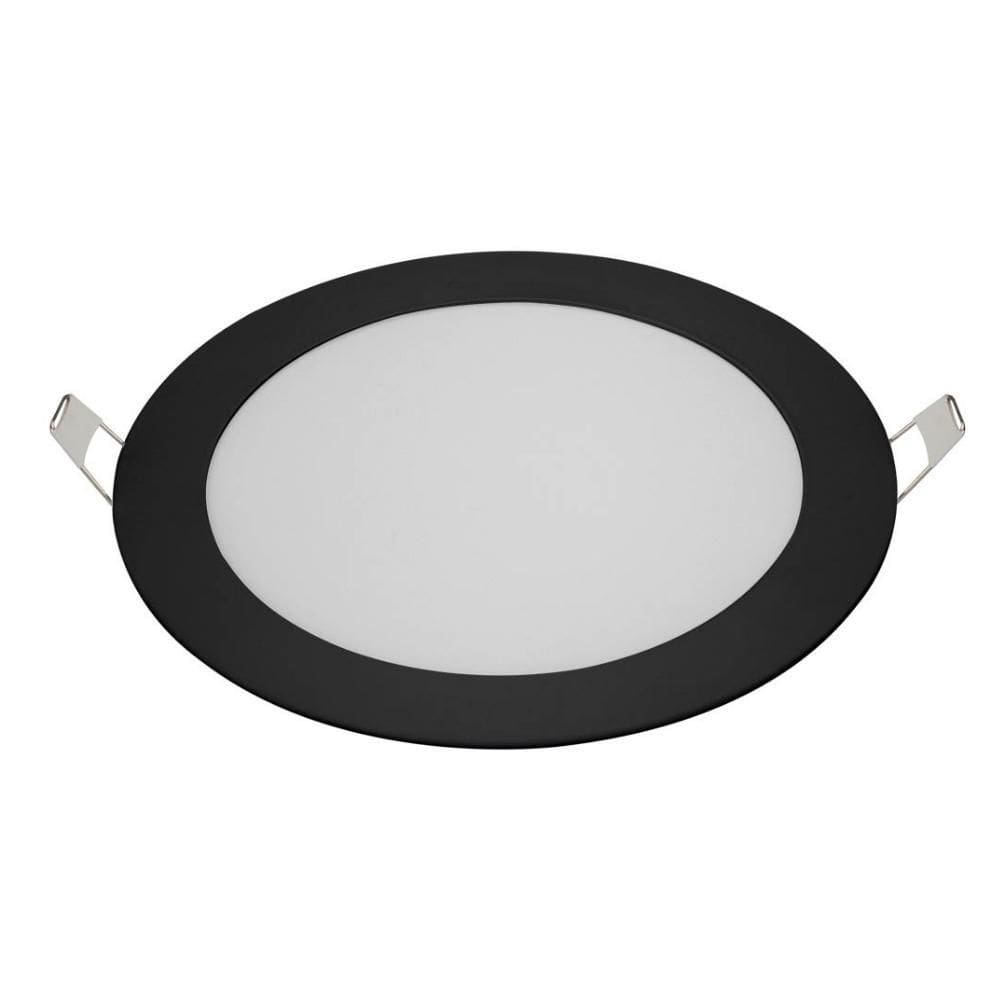 Painel De Led Blumenau Redondo Embutir 18W Preto 3000K