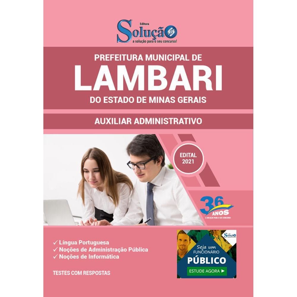 Apostila Prefeitura Lambari Mg - Auxiliar Administrativo