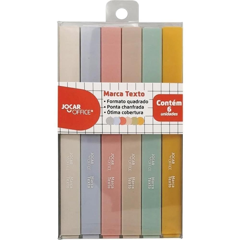 Caneta Marca Texto Jocar Office 6Cores Leonora Estojo
