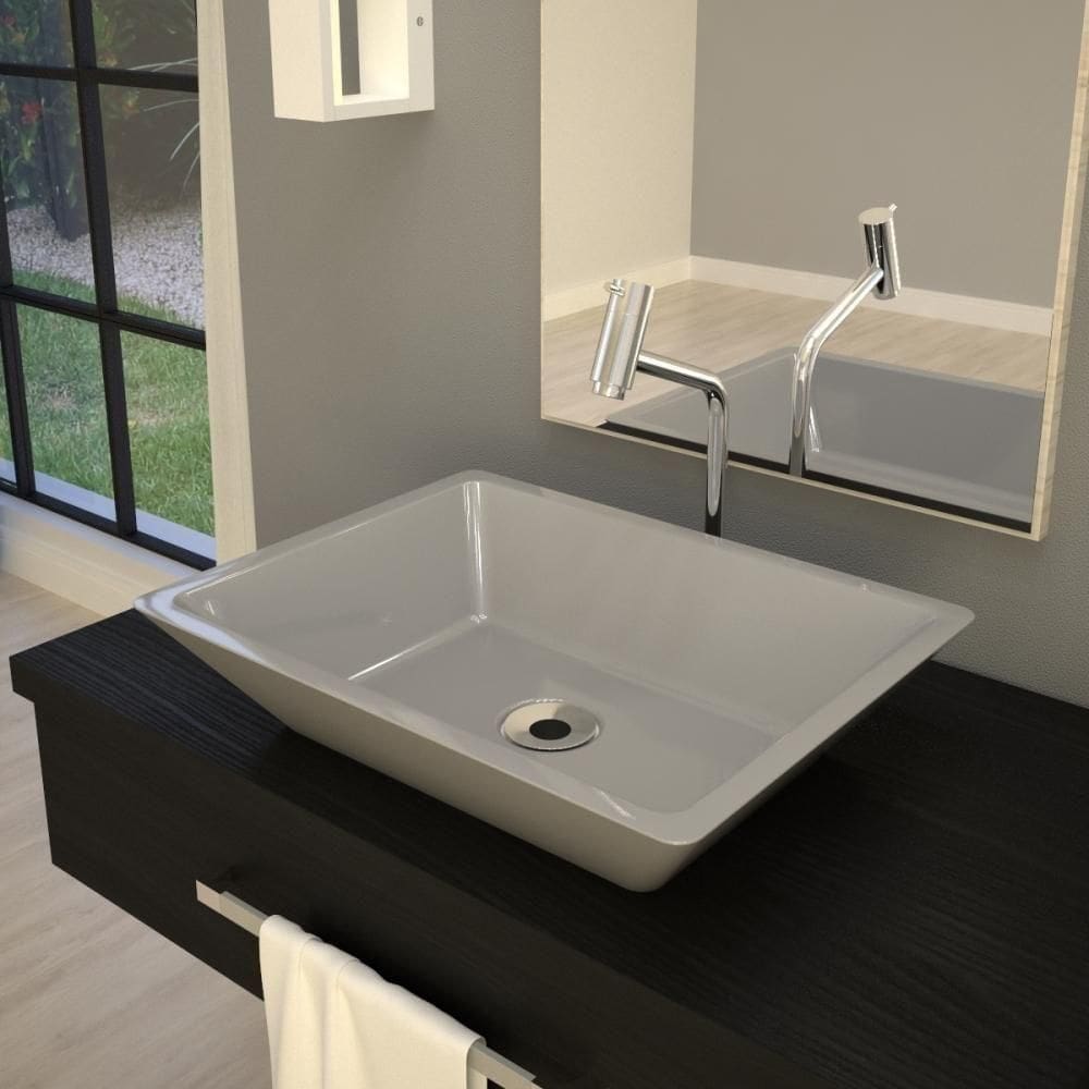 Cuba Apoio Retangular Rt45w Colorida Cinza