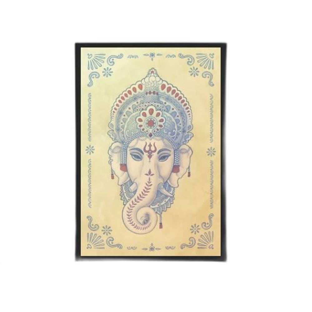 Quadro Elefante Indiano Ganesha 24X18Cm Moldura Preta