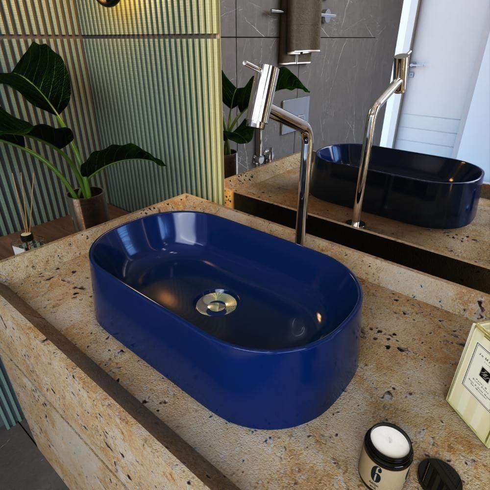 Cuba Apoio Oval Laila O42w Azul Escuro